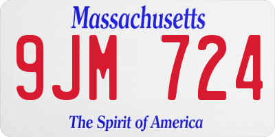 MA license plate 9JM724