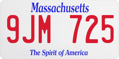 MA license plate 9JM725