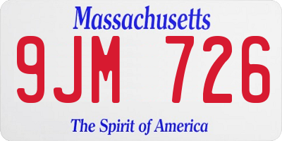 MA license plate 9JM726