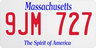 MA license plate 9JM727