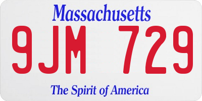 MA license plate 9JM729