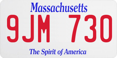 MA license plate 9JM730