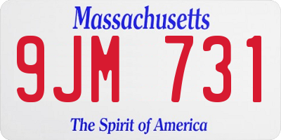 MA license plate 9JM731