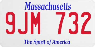 MA license plate 9JM732