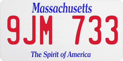 MA license plate 9JM733