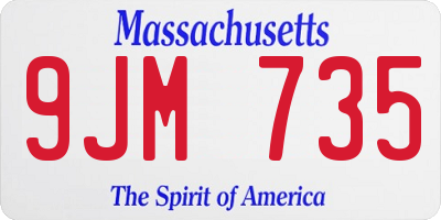 MA license plate 9JM735