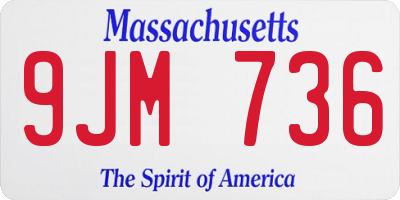 MA license plate 9JM736