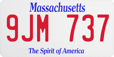 MA license plate 9JM737