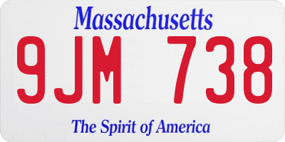 MA license plate 9JM738