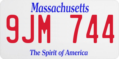 MA license plate 9JM744
