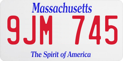 MA license plate 9JM745