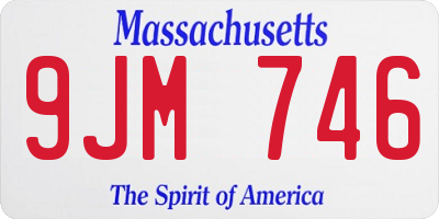 MA license plate 9JM746