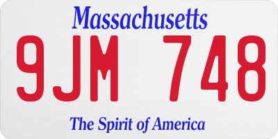 MA license plate 9JM748