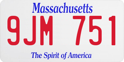 MA license plate 9JM751
