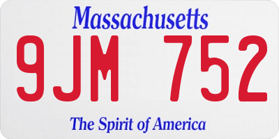 MA license plate 9JM752
