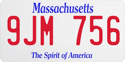 MA license plate 9JM756