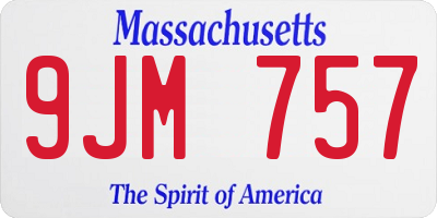 MA license plate 9JM757
