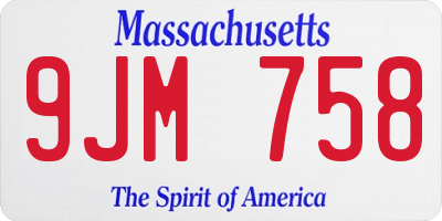 MA license plate 9JM758