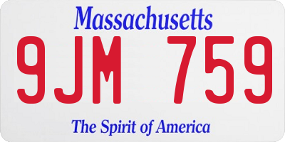 MA license plate 9JM759