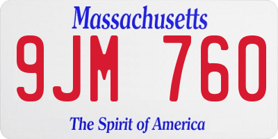 MA license plate 9JM760