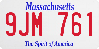 MA license plate 9JM761
