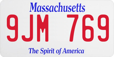 MA license plate 9JM769