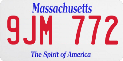 MA license plate 9JM772
