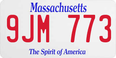 MA license plate 9JM773