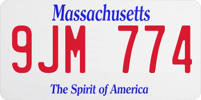 MA license plate 9JM774