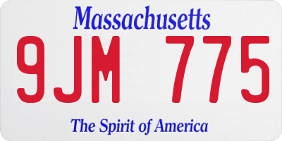 MA license plate 9JM775