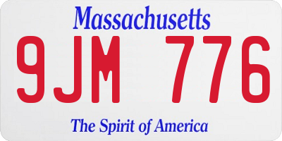 MA license plate 9JM776