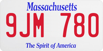 MA license plate 9JM780