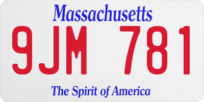MA license plate 9JM781