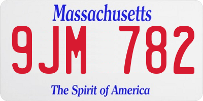 MA license plate 9JM782