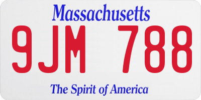 MA license plate 9JM788