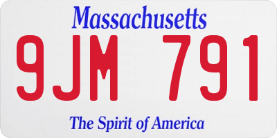 MA license plate 9JM791