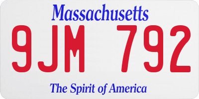 MA license plate 9JM792