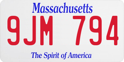 MA license plate 9JM794