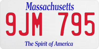 MA license plate 9JM795