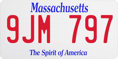 MA license plate 9JM797