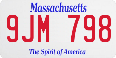 MA license plate 9JM798