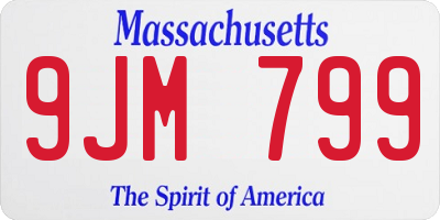 MA license plate 9JM799