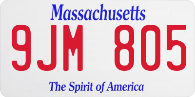 MA license plate 9JM805