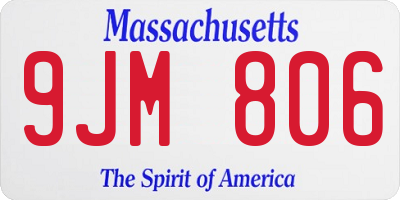 MA license plate 9JM806