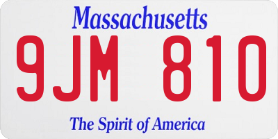 MA license plate 9JM810