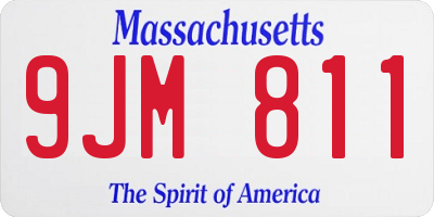 MA license plate 9JM811