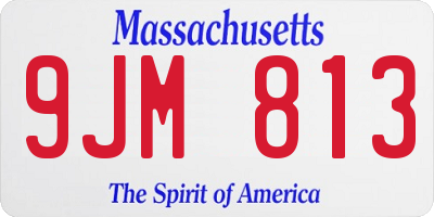 MA license plate 9JM813