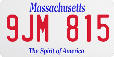 MA license plate 9JM815
