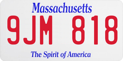 MA license plate 9JM818