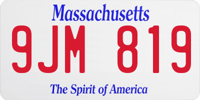 MA license plate 9JM819